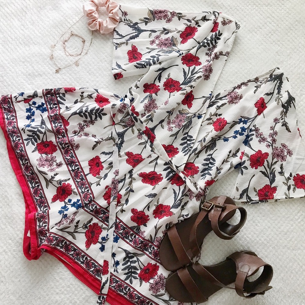 White Floral Romper